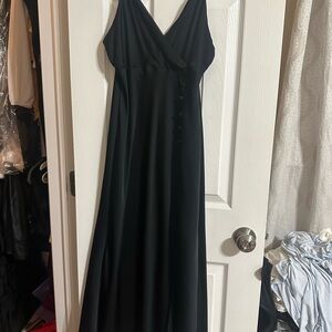 Zara Black V-Neck Sleeveless Maxi Sundress